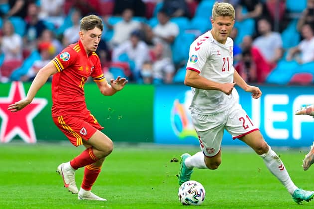 David Brooks playing for Wales against Denmark at Euro 2021 (Picture: OLAF KRAAK/POOL/AFP via Getty Images)