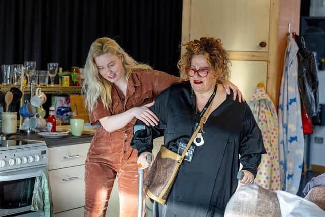 Jessica Jolleys and Sue Kelvin in rehearsals for Mumsy at Hull Truck Theatre. Picture: Ian Hodgson