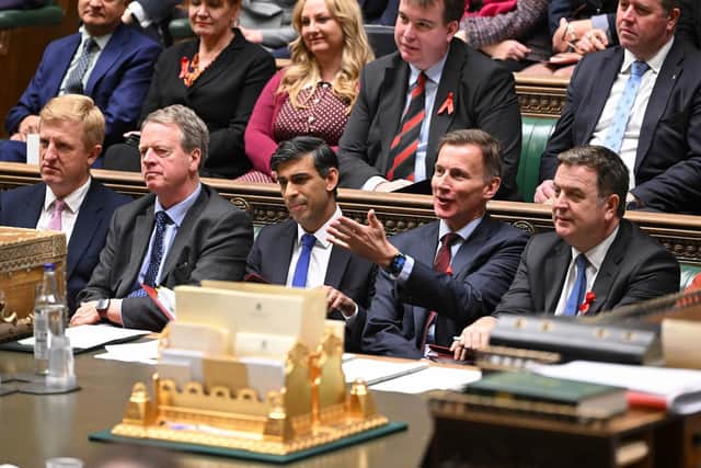 Prime Minister Rishi Sunak (front centre) during Prime Minister's Questions in the House of Commons, London. PIC: UK Parliament/Jessica Taylor/PA Wire