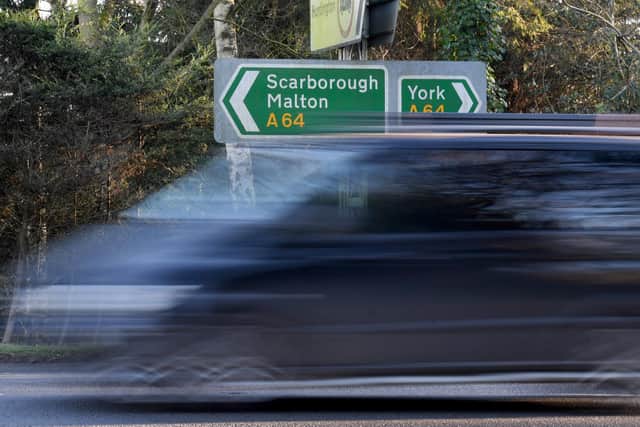 Road signs near the A64 near the Hopgrove Roundabout, York. PIC: Simon Hulme