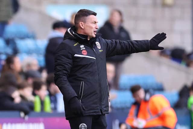 PLEASED: Sheffield United manager Paul Heckingbottom gets his message across to his players during Saturday's FA Cup tie against Millwall at The Den Picture: Warren Little/Getty Images.