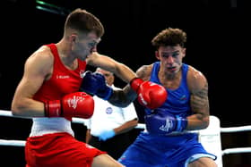 Paris bid: Sheffield-based boxer Lewis Richardson, left, in action for England against Billy Poullain at the 2022 Commonwealth Games. (Photo by Eddie Keogh/Getty Images)