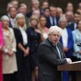 Boris Johnson makes a speech outside 10 Downing Street, London, before resigning as Prime Minister on September 6, 2022. Picture: Victoria Jones/PA Wire.