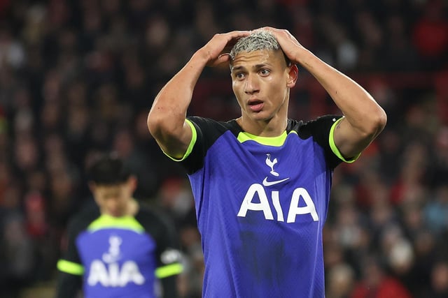 Brilliant for Brazil at the World Cup, all over the place for Spurs at Bramall Lane on Wednesday night. Richarlison has played 656 minutes, 0 goals, 2 assists, 2 goal contributions, 328 per contribution (Picture: Catherine Ivill/Getty Images)