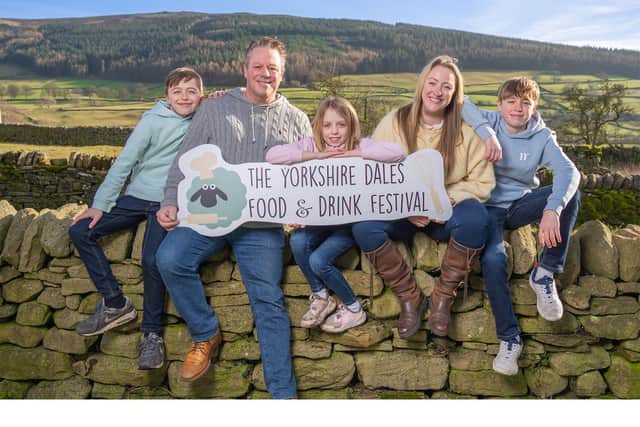The Yorkshire Dales Food and Drink Festival is a really family affair . Rachael is pictures with husband Andy and their three children