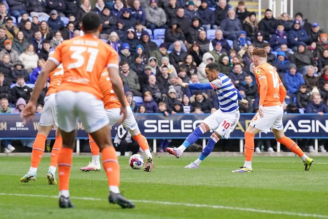 Took his Championship goal tally for the season to nine as he netted twice for Reading against Blackpool.