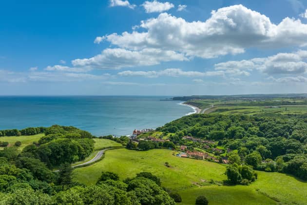 The sprawling Mulgrave Estate which covers rural villages above Sandsend and Whitby is centred around the village of Lythe. Picture shows the view from Lythe towards Sandsend and Whitby in the distance.