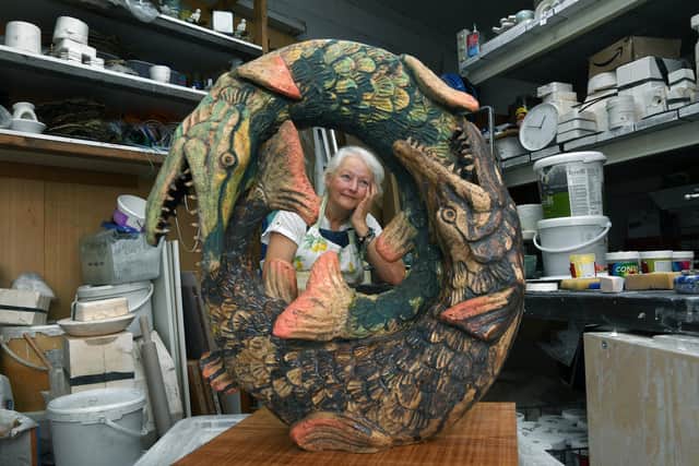 South Yorkshire sculptor, ceramicist, Deborah Frith, from Rawmarsh. Photographed for the Yorkshire Post by Jonathan Gawthorpe.
