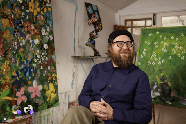 RAKER jacket worn and then painted into by artist Thomas James Butler @tjb_artist, who is based in Harrogate and takes part in an exhibition at RedHouse Gallery Harrogate pop-up from August 8. Picture by @robinclewleyphotography