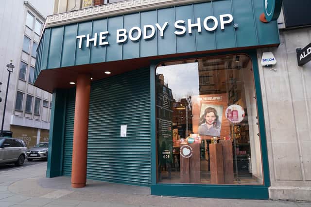 The Body Shop is to shut another 75 UK stores within the next six weeks, with the loss of 489 jobs. (Photo by Lucy North/PA Wire)