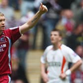 WEMBLEY JOY: Doncaster Rovers manager Grant McCann celebrates scoring for Scunthorpe United in the 2009 Football League Trophy final