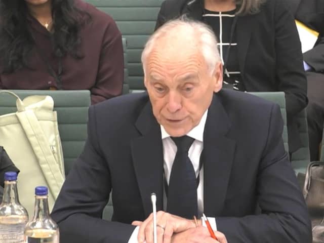 Colin Graves, the current Yorkshire chair, faces questions during the CMS hearing in London on Tuesday. Photo: PA Wire.