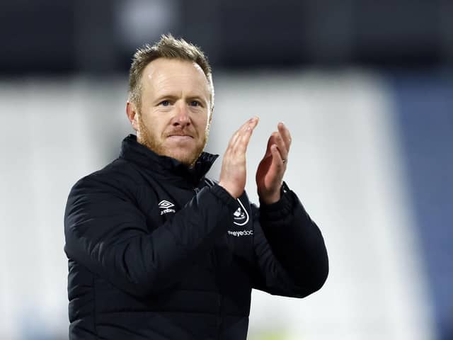 Huddersfield Town caretaker manager Jon Worthington applauds the fans after the Sky Bet Championship win over Sunderland. Picture: Richard Sellers/PA Wire.
