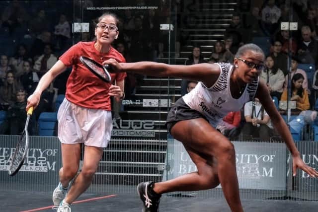 Breakthrough: Asia Harris, right, an 18-year-old squash professional from Pontefract will get to compete for a place in the Olympics for the first time in her sport's history.