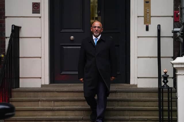 Nadhim Zahawi leaves the Conservative Party head office in Westminster, central London on January 25
