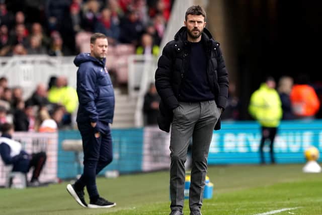 Middlesbrough manager Michael Carrick (right) on the touchline during the recent Sky Bet Championship match against Sunderland at the Riverside Stadium. Photo: Owen Humphreys/PA Wire.