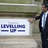 Prime Minister Rishi Sunak with a Levelling Up sign. PIC: Christopher Furlong/PA Wire
