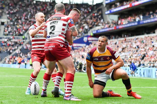 Jake Bibby helped inflict Challenge Cup pain on Huddersfield Giants in May. (Picture: Will Palmer/SWpix.com)