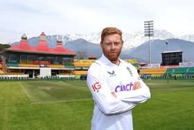 Jonathan Bairstow of England poses for a portrait ahead of his 100th test match at Himachal Pradesh Cricket Association Stadium on March 05, 2024 in Dharamsala, India. (Photo by Gareth Copley/Getty Images)