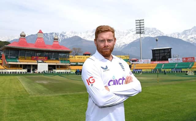 Jonathan Bairstow of England poses for a portrait ahead of his 100th test match at Himachal Pradesh Cricket Association Stadium on March 05, 2024 in Dharamsala, India. (Photo by Gareth Copley/Getty Images)
