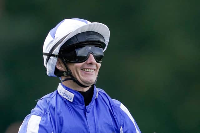 Winning smile: Jockey David Allan landed his first Group 1 win when Art Power won the Qipco British Champions Sprint Stakes at Ascot. 
Photo by Alan Crowhurst/Getty Images