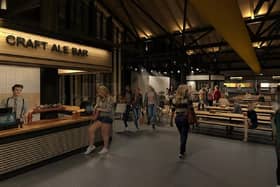 An artist's impression of the new market and food hall in Bradford