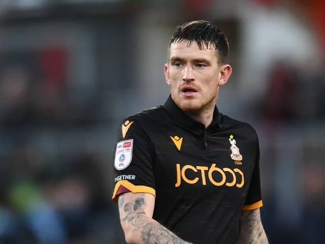 Andy Cook of Bradford City during the Sky Bet League Two match between Wrexham and Bradford City at Racecourse Ground (Picture: Ben Roberts Photo/Getty Images)