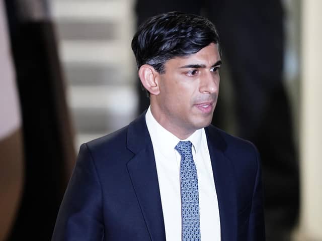Prime Minister Rishi Sunak leaves Dorland House in London after giving evidence to the UK Covid-19 Inquiry. PIC: Jordan Pettitt/PA Wire