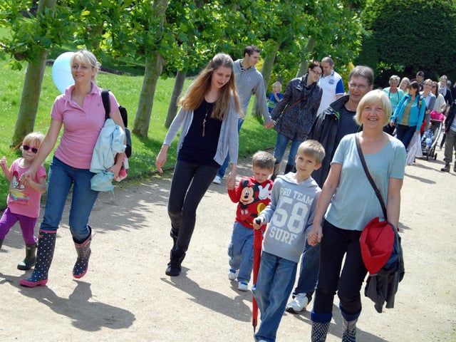 Mansfield's Smarties Day Nursery held a fundraising event at Rufford Country Park  in 2012 pictured are some of the youngsters, staff, parents and grandparents who took part.