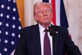 US President Donald Trump during a press conference. PIC: Carl Court/PA Wire