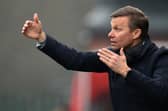 Leeds United's former head coach Jesse Marsch shouts instructions to the players from the touchline during the English FA Cup fourth round football match between Accrington Stanley and Leeds United at the Wham Stadium in Accrington, north west England on January 28, 2023. (Photo by PETER POWELL/AFP via Getty Images)