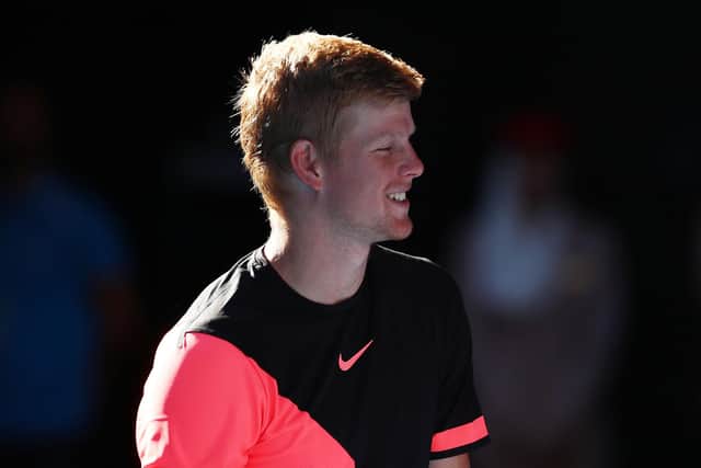 A fresher-faced Kyle Edmund of Beverley celebrates winning his quarter-final match against Grigor Dimitrov of Bulgaria at the 2018 Australian Open (Picture: Clive Brunskill/Getty Images)