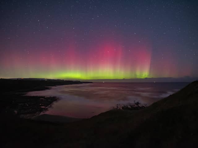 Nicole Carr and Simon Scott of Astrodog captured this stunning image of the Northern Lights off Scarborough.