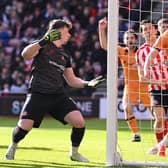 Sunderland goalkeeper Anthony Patterson is beaten for the first Hull City goal during the Sky Bet Championship match (Picture: Stu Forster/Getty Images)