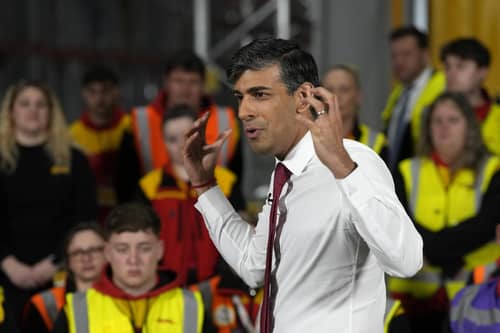 Prime Minister Rishi Sunak holds a PM Connect event at DHL London Gateway. PIC: Frank Augstein/PA Wire