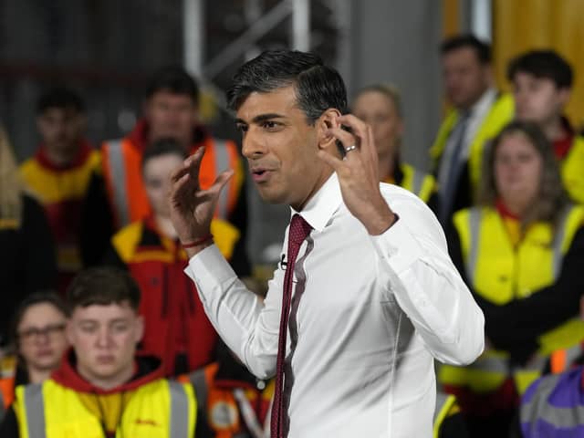 Prime Minister Rishi Sunak holds a PM Connect event at DHL London Gateway. PIC: Frank Augstein/PA Wire