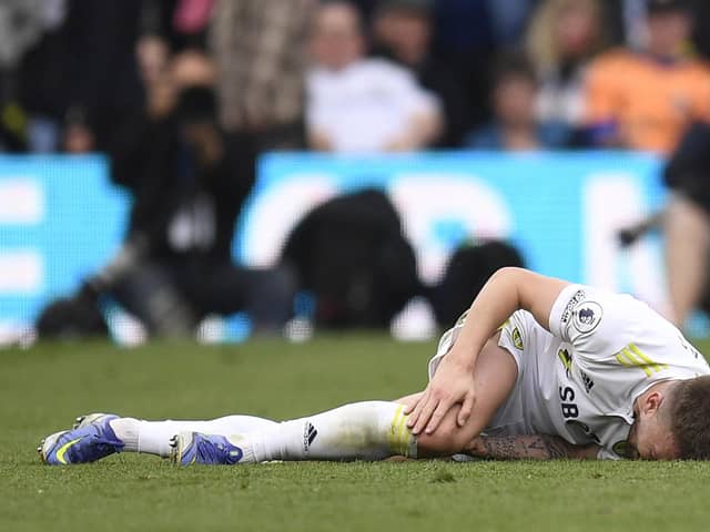 Leeds United's Stuart Dallas has been out of action for nearly two years. Image: OLI SCARFF/AFP via Getty Images