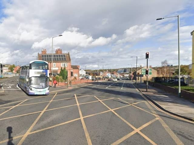 Junction of Bramall Lane and Queens Road, Sheffield, one of three box junctions to be targeted by Sheffield City Council by numbe rplate recognition cameras