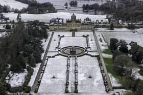 The Castle Howard estate near York photographed in winter. The Howard family and leaders at the house are looking to create a sustainable environmental future.