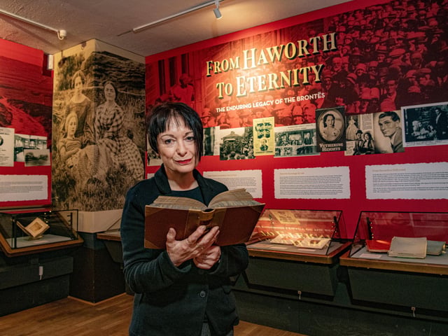 Ann Dinsdale, Principal Curator with a first illustrated edition of 'The Life of Charlotte Brontë' by Elizabeth Gaskell in the exhibition ‘From Haworth to Eternity: the Enduring Legacy of the Brontës’ at the Brontë Parsonage Museum. It has a rating of four and a half stars with 2,102 reviews.