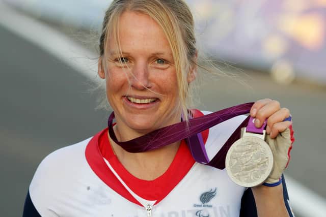 Great Britain's Karen Darke with her Silver Medal at London 2012. Picture: Gareth Fuller/PA Wire
