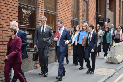 Mayor of York and North Yorkshire David Skaith (third left) at No 10 North in Manchester for a meeting of regional mayors from across England, chaired by Communities Secretary Angela Rayner