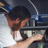 Steve Wright (pictured) is combatting food poverty accross West Yorkshire throught his award winning Tiny Idea pizza van.