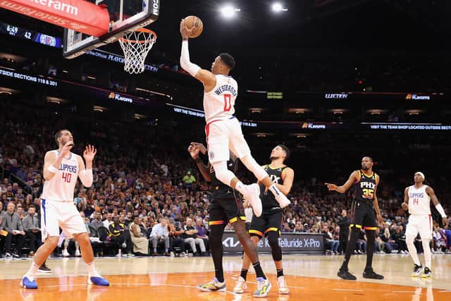 Leeds United investor Russell Westbrook in action for the Los Angeles Clippers in the NBA (Picture: Christian Petersen/Getty Images)