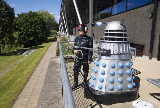 A cosplayer next to Darlic during Comic Con Yorkshire at the Yorkshire Event Centre, in Harrogate. Photo credit: Danny Lawson/PA Wire