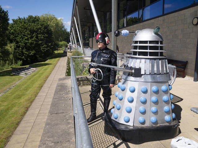 A cosplayer next to Darlic during Comic Con Yorkshire at the Yorkshire Event Centre, in Harrogate. Photo credit: Danny Lawson/PA Wire