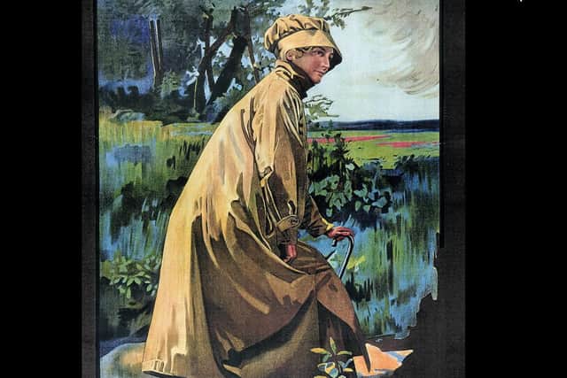 Burberry was worn to explore the great outdoors – both near and far – as shown in this early 20th century illustration. Courtesy of Burberry.