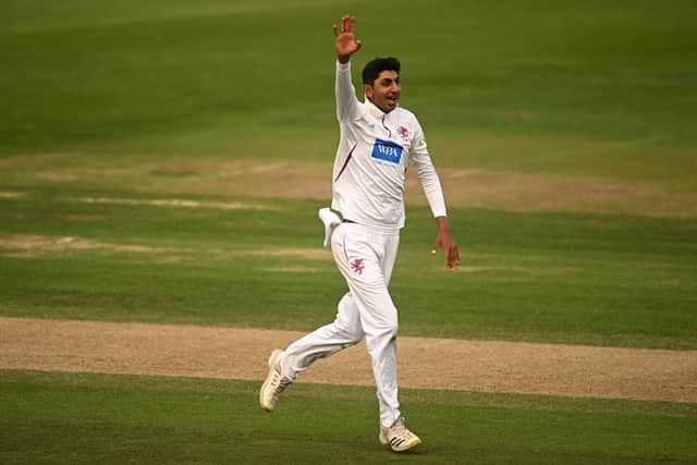 Shoaib Bashir, the Somerset off-spinner, whose arrival in India has been delayed by visa problems. Photo by Harry Trump/Getty Images.
