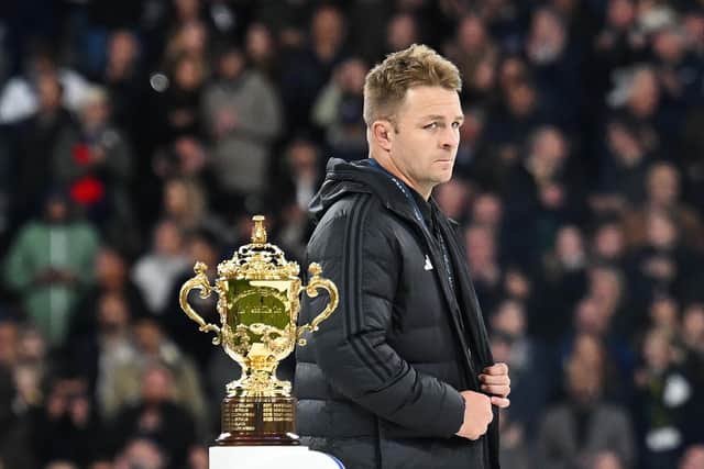 Sam Cane of New Zealand walks past The Webb Ellis Cup  after defeat during the Rugby World Cup Final match between New Zealand and South Africa at Stade de France (Picture: Hannah Peters/Getty Images)