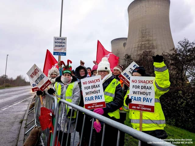 Strike action by Drax canteen workers has intensified after staff staged a second round of walk-outs last week, according to the union Unite.